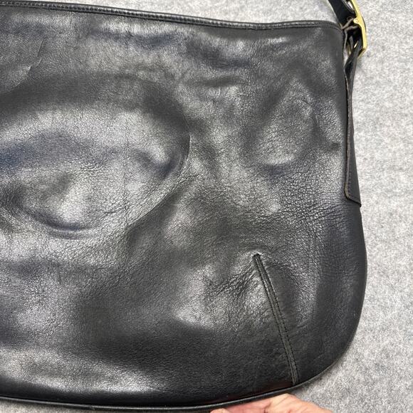 Vintage Genuine Coach 9213 Black Leather Shoulder BAG Medium Hobo - Picture 7 of 12
